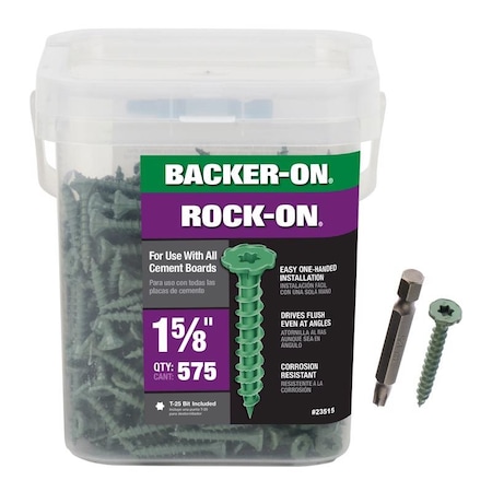 Backer-On Backer-On Rock-On No. 9 X 1-5/8 in. L Star Flat Head Serrated Cement Board Screws 23515